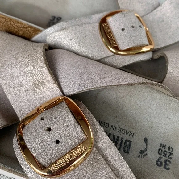 BIRKENSTOCK Big Buckle Siena Washed Metallic Rose Gold Leather Sandals Size 39 - Picture 6 of 10